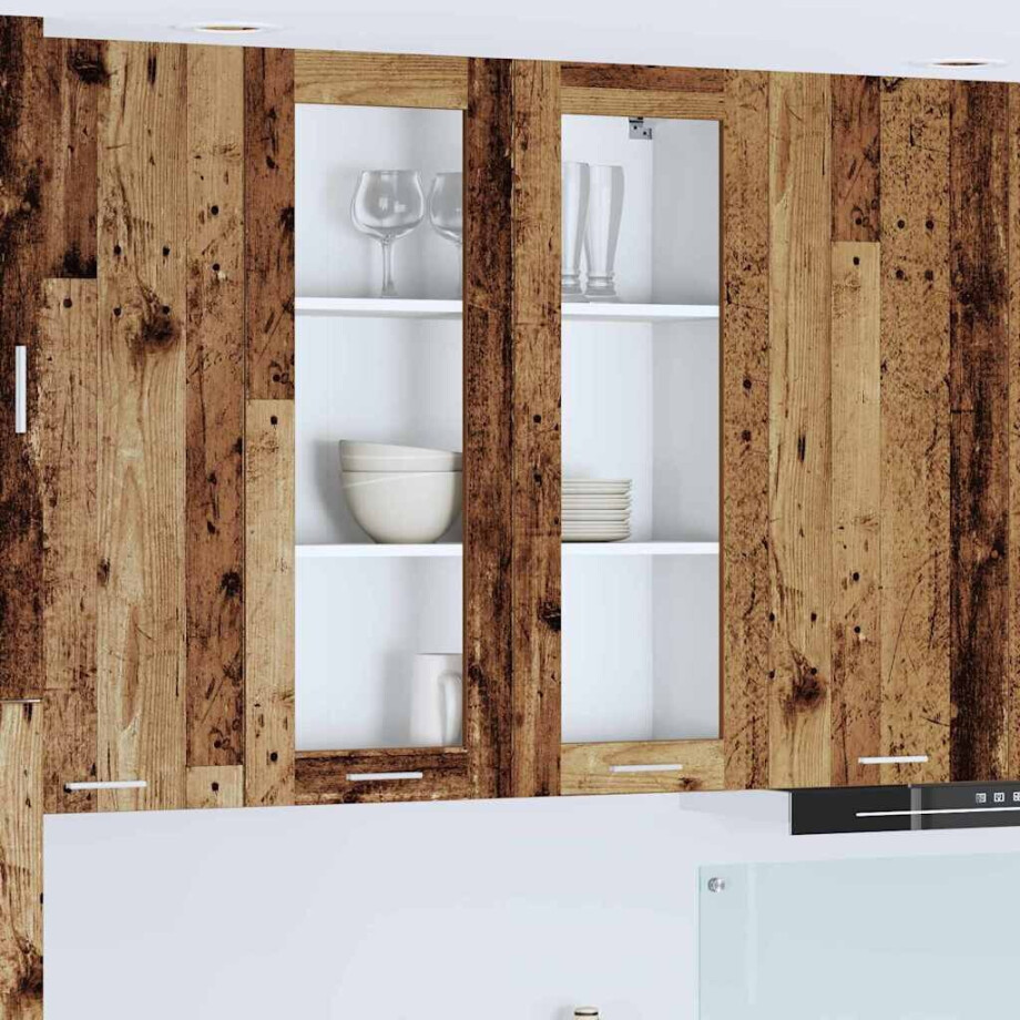 vidaXL Hangkast met opslag Oudhout 80 x 31 x 100 cm Bewerkt hout afbeelding 1