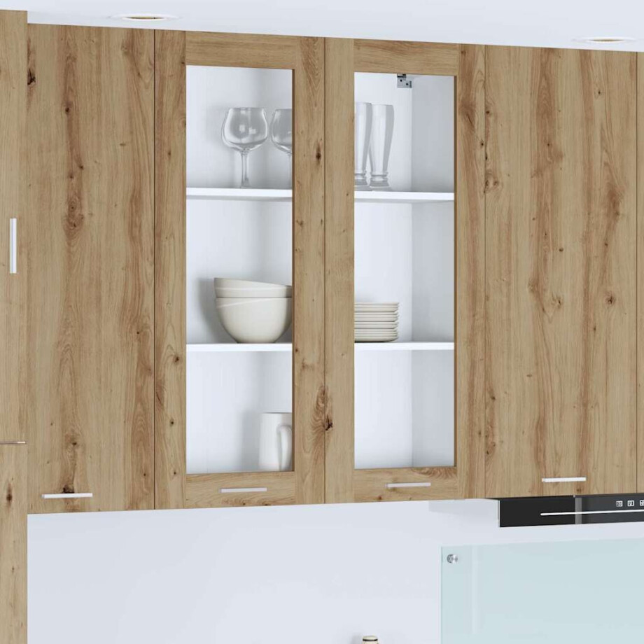 vidaXL Hangkast met opslag Artisan Eiken 80 x 31 x 100 cm Bewerkt hout afbeelding 1