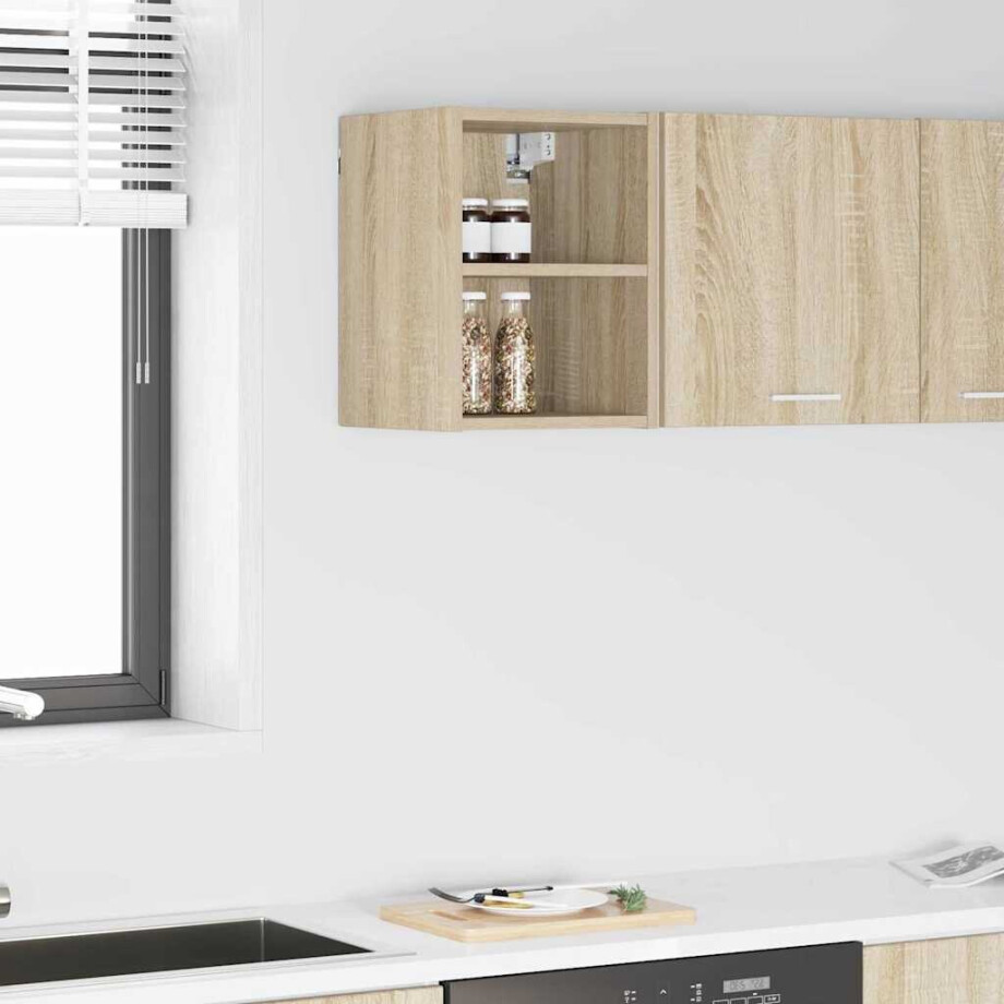 vidaXL Hangkast met opslag Sonoma Eiken 30 x 29,5 x 40 cm Bewerkt hout afbeelding 1