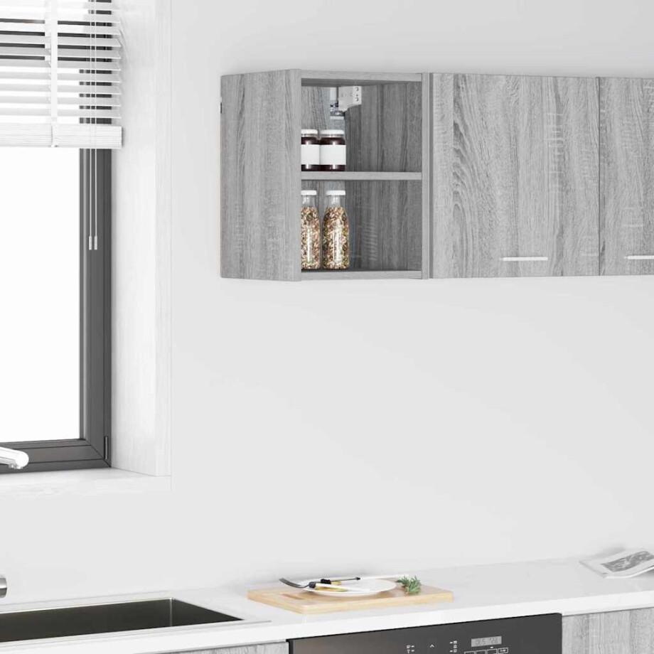 vidaXL Hangkast met opslag Grijs Sonoma 30 x 29,5 x 40 cm Bewerkt hout afbeelding 1
