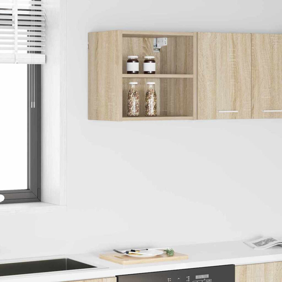 vidaXL Hangkast met opslag Sonoma Eiken 40 x 29,5 x 40 cm Bewerkt hout vidaXL Hangkast met opslag Sonoma Eiken 40 x 29,5 x 40 cm Bewerkt hout afbeelding 1