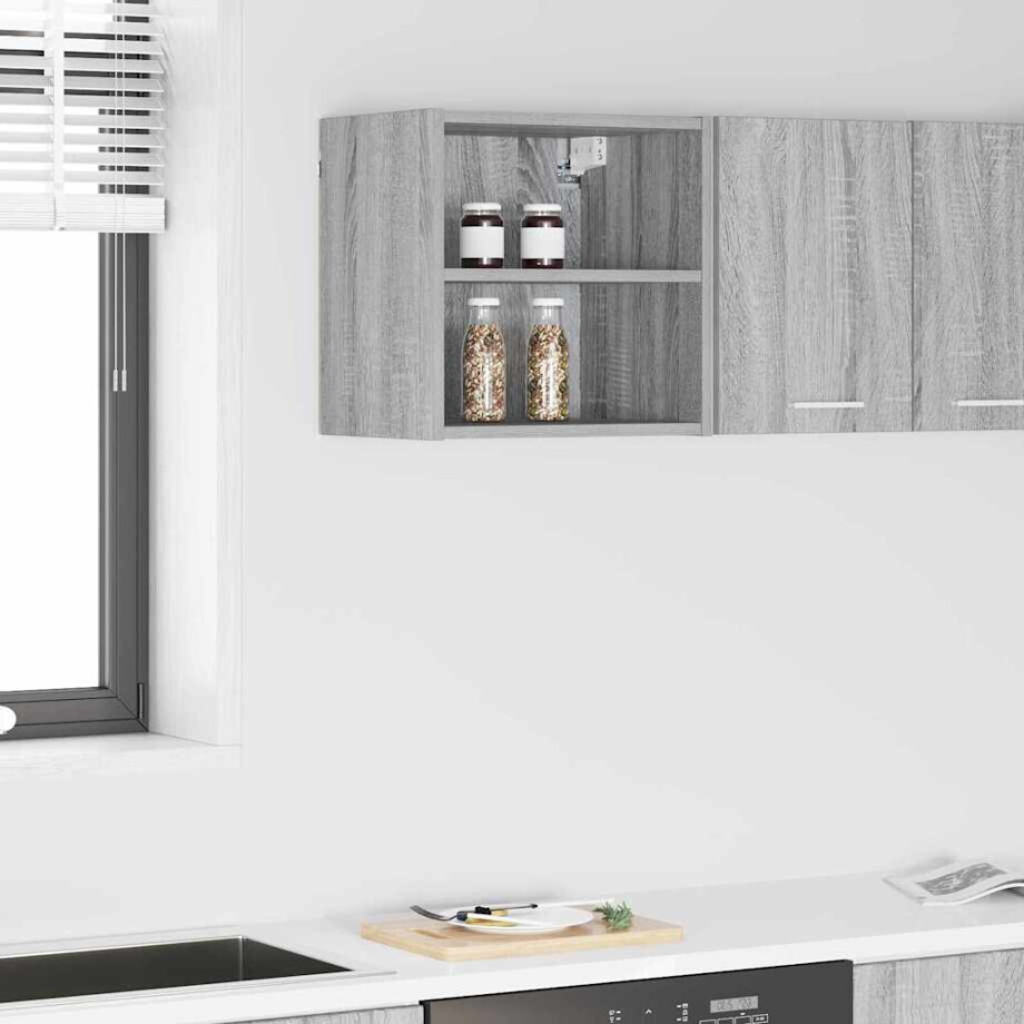 vidaXL Hangkast met opslag Grijs Sonoma 40 x 29,5 x 40 cm Bewerkt hout vidaXL Hangkast met opslag Grijs Sonoma 40 x 29,5 x 40 cm Bewerkt hout afbeelding 1