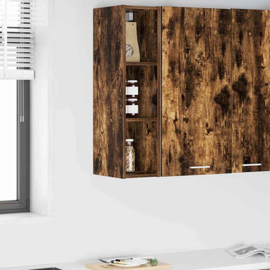 vidaXL Hangkast Gerookt eiken 20 x 29,5 x 80 cm Bewerkt hout vidaXL Hangkast Gerookt eiken 20 x 29,5 x 80 cm Bewerkt hout afbeelding 1