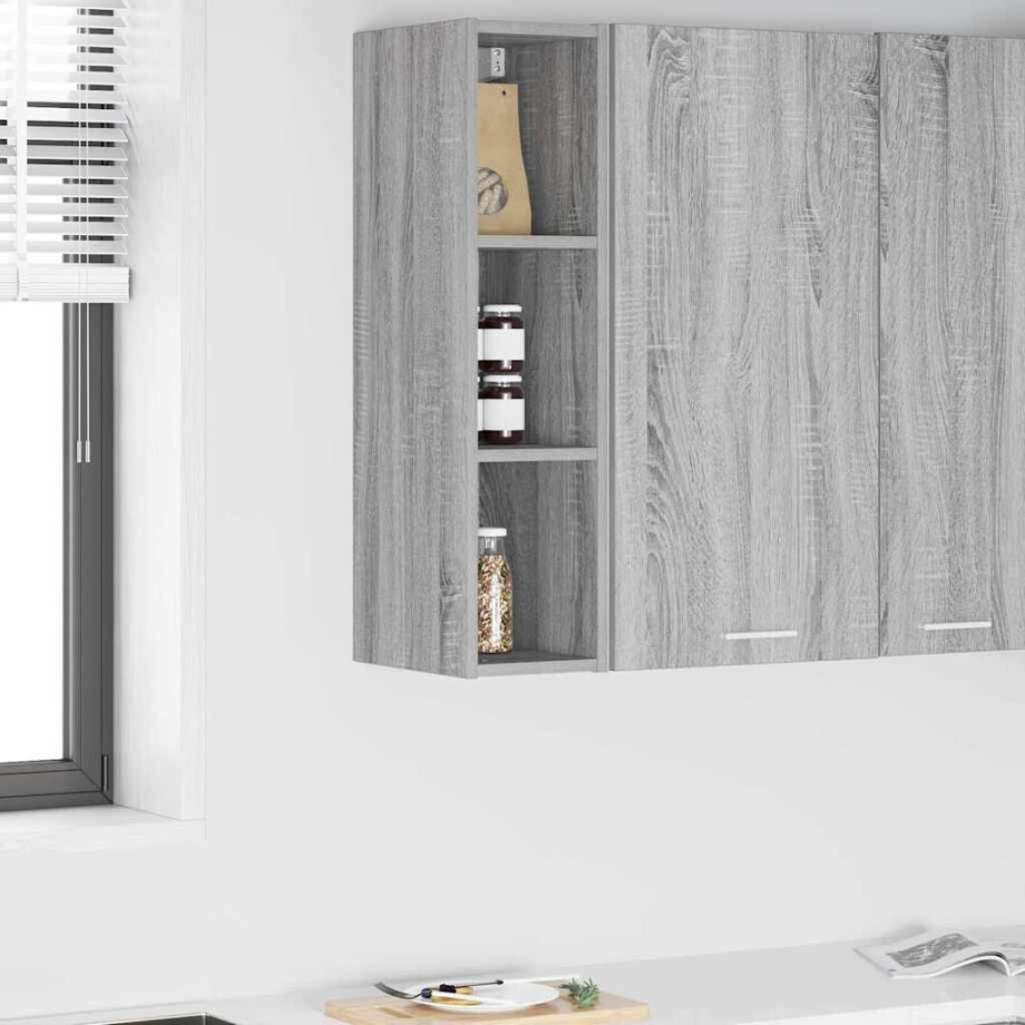 vidaXL Hangkast met opslag Grijs Sonoma 20 x 29,5 x 80 cm Bewerkt hout afbeelding 1