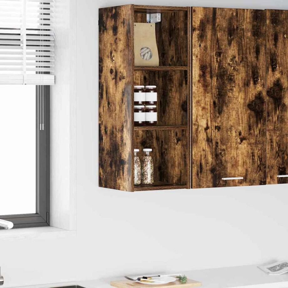 vidaXL Hangkast Gerookt eiken 30 x 29,5 x 80 cm Bewerkt hout vidaXL Hangkast Gerookt eiken 30 x 29,5 x 80 cm Bewerkt hout afbeelding 1