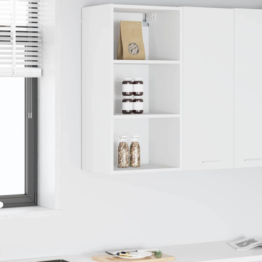 vidaXL Hangkast met opslag Wit 40 x 29,5 x 80 cm Bewerkt hout vidaXL Hangkast met opslag Wit 40 x 29,5 x 80 cm Bewerkt hout afbeelding 1