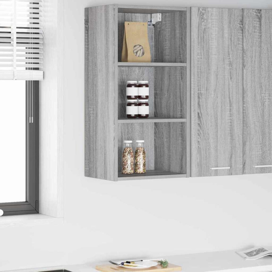 vidaXL Hangkast met opslag Grijs Sonoma 40 x 29,5 x 80 cm Bewerkt hout vidaXL Hangkast met opslag Grijs Sonoma 40 x 29,5 x 80 cm Bewerkt hout afbeelding 1