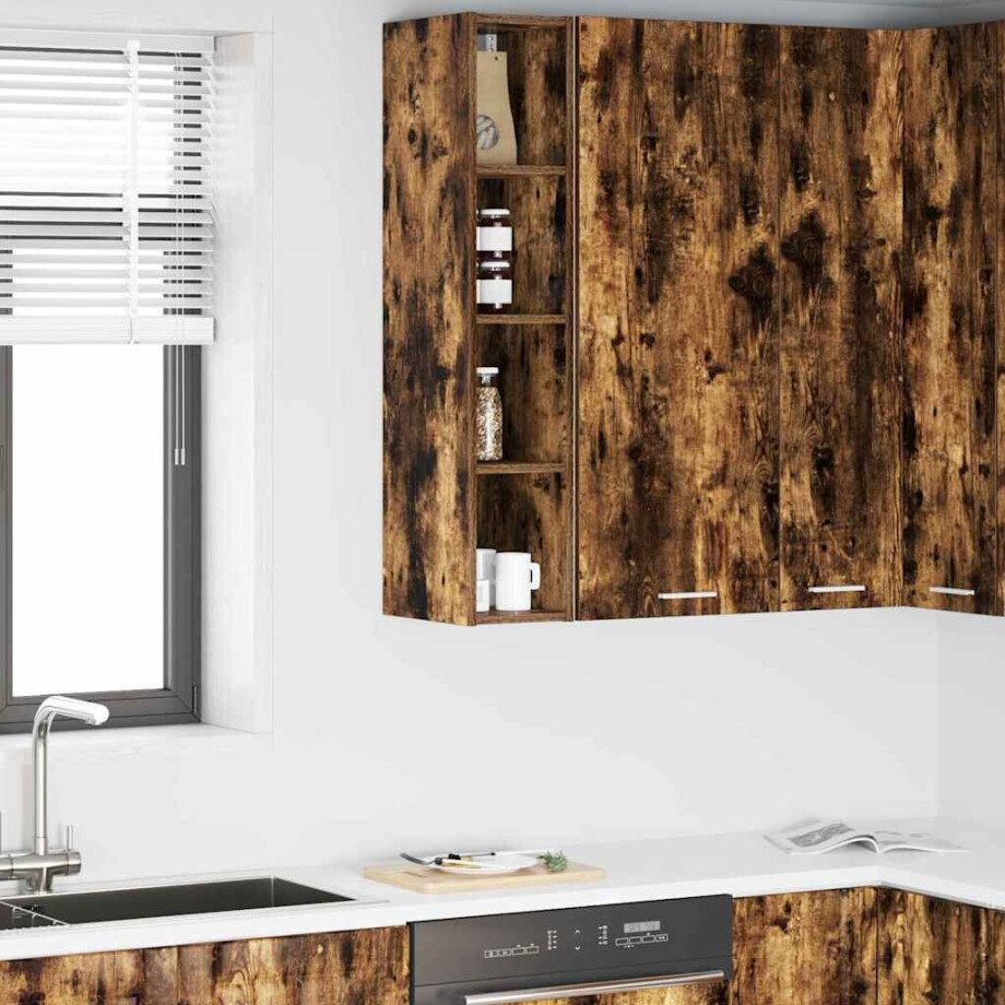 vidaXL Hangkast Gerookt eiken 20 x 29,5 x 100 cm Bewerkt hout vidaXL Hangkast Gerookt eiken 20 x 29,5 x 100 cm Bewerkt hout afbeelding 1