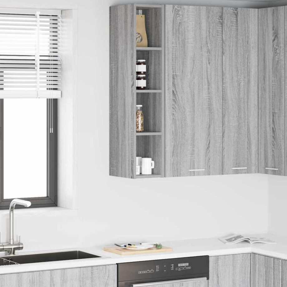 vidaXL Hangkast Grijs Sonoma 20 x 29,5 x 100 cm Bewerkt hout afbeelding 1
