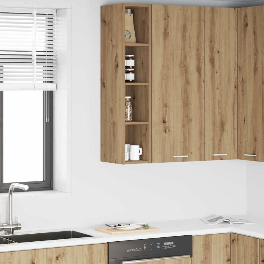 vidaXL Hangkast Artisan Eiken 20 x 29,5 x 100 cm Bewerkt hout afbeelding 1