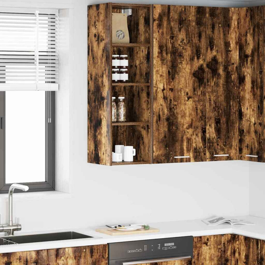 vidaXL Hangkast Gerookt eiken 30 x 29,5 x 100 cm Bewerkt hout vidaXL Hangkast Gerookt eiken 30 x 29,5 x 100 cm Bewerkt hout afbeelding 1