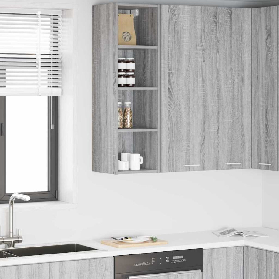 vidaXL Hangkast Grijs Sonoma 30 x 29,5 x 100 cm Bewerkt hout afbeelding 1