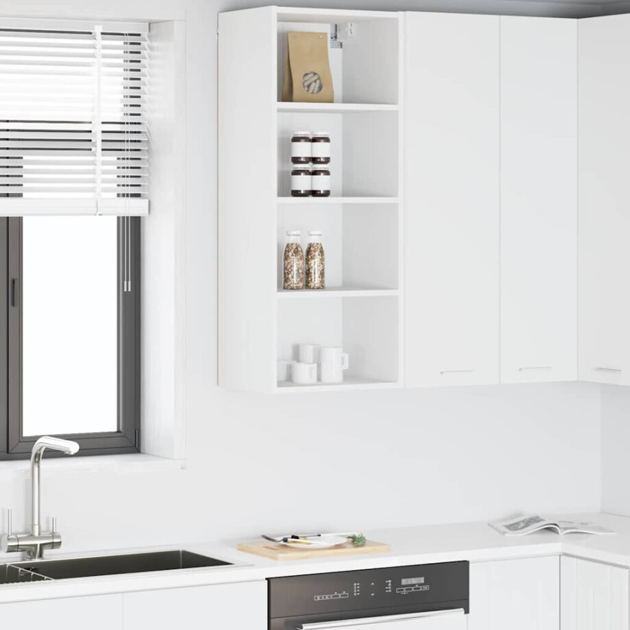 vidaXL Hangkast met opslag Wit 40 x 29,5 x 100 cm Bewerkt hout afbeelding 1