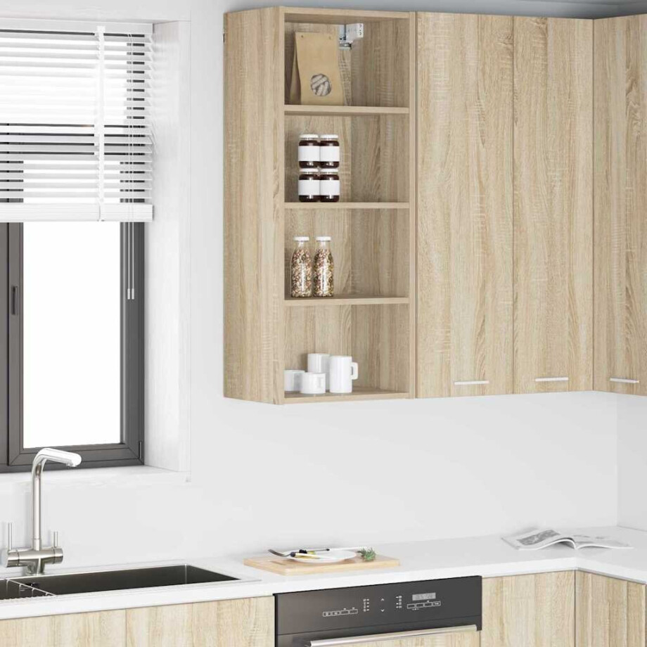 vidaXL Hangkast Sonoma Eiken 40 x 29,5 x 100 cm Bewerkt hout afbeelding 1