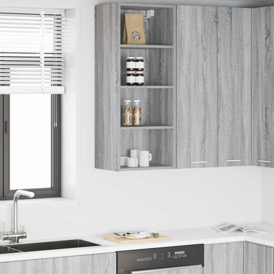 vidaXL Hangkast Grijs Sonoma 40 x 29,5 x 100 cm Bewerkt hout afbeelding 1