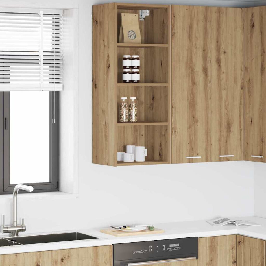 vidaXL Hangkast Artisan Eiken 40 x 29,5 x 100 cm Bewerkt hout afbeelding 1