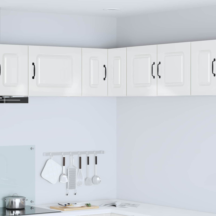 vidaXL Keukenkast Kalmar Hoogglans wit 57 x 57 x 40 cm Bewerkt hout afbeelding 1