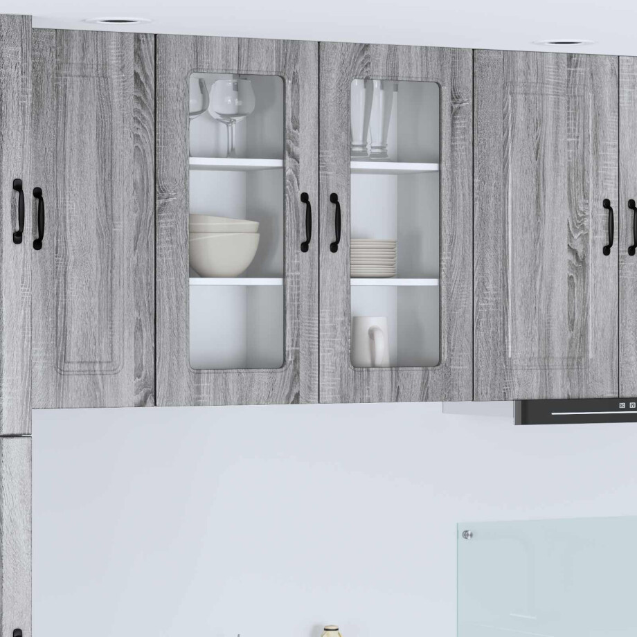 vidaXL Keukenkast Kalmar Grijs Sonoma 40 x 31 x 80 cm Bewerkt hout afbeelding 1
