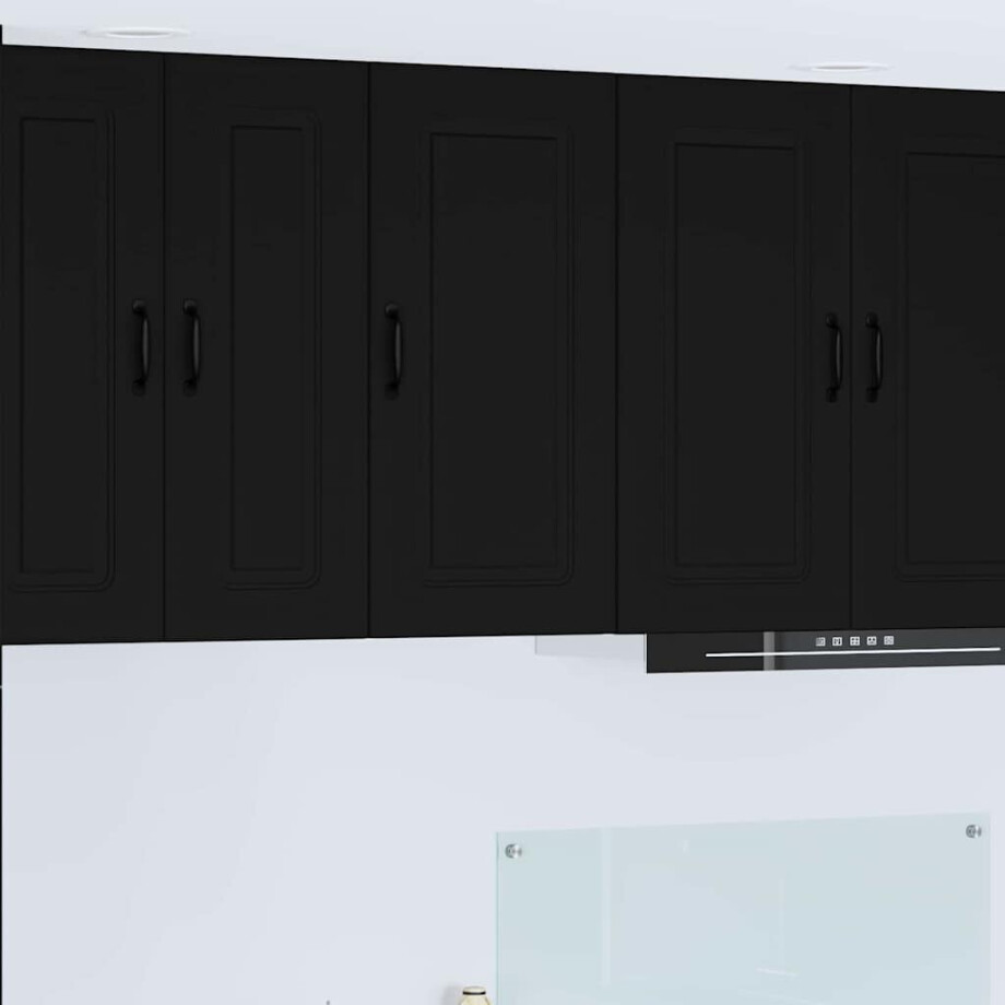 vidaXL Vaatwasserpaneel Kalmar Zwart 40 x 31 x 80 cm Bewerkt hout afbeelding 1