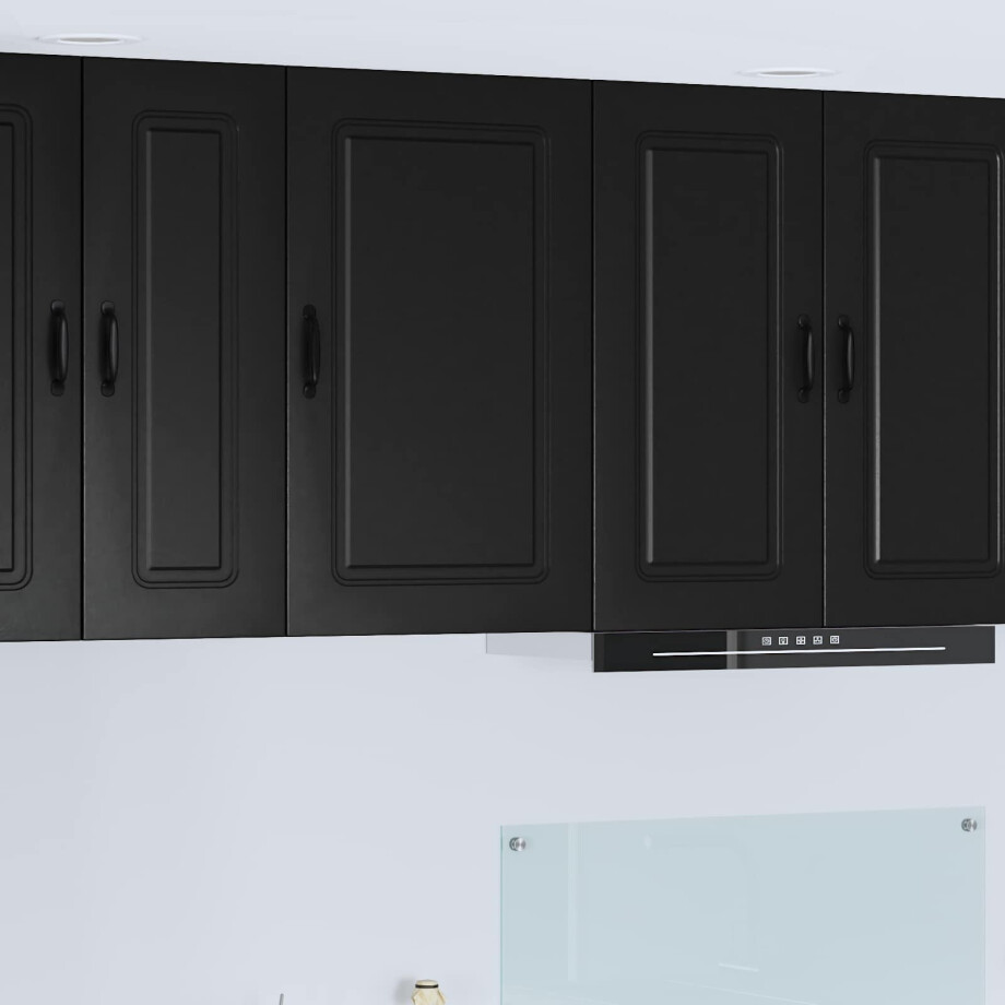 vidaXL Vaatwasserpaneel Kalmar Zwart 50 x 31 x 80 cm Bewerkt hout vidaXL Vaatwasserpaneel Kalmar Zwart 50 x 31 x 80 cm Bewerkt hout afbeelding 1
