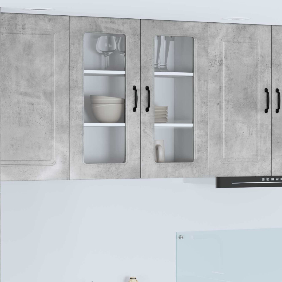 vidaXL Vaatwasserpaneel Kalmar Beton Grijs 80 x 31 x 80 cm afbeelding 1