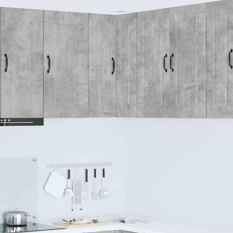 vidaXL Keukenkast aan de muur Beton Grijs 57 x 57 x 80 cm Bewerkt hout afbeelding 1
