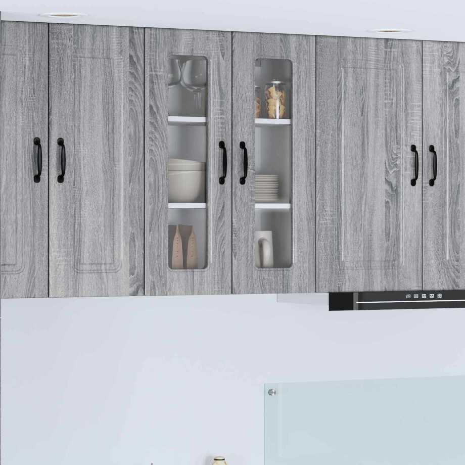 vidaXL Keukenkast Kalmar Grijs Sonoma 60 x 31 x 80 cm Bewerkt hout afbeelding 1