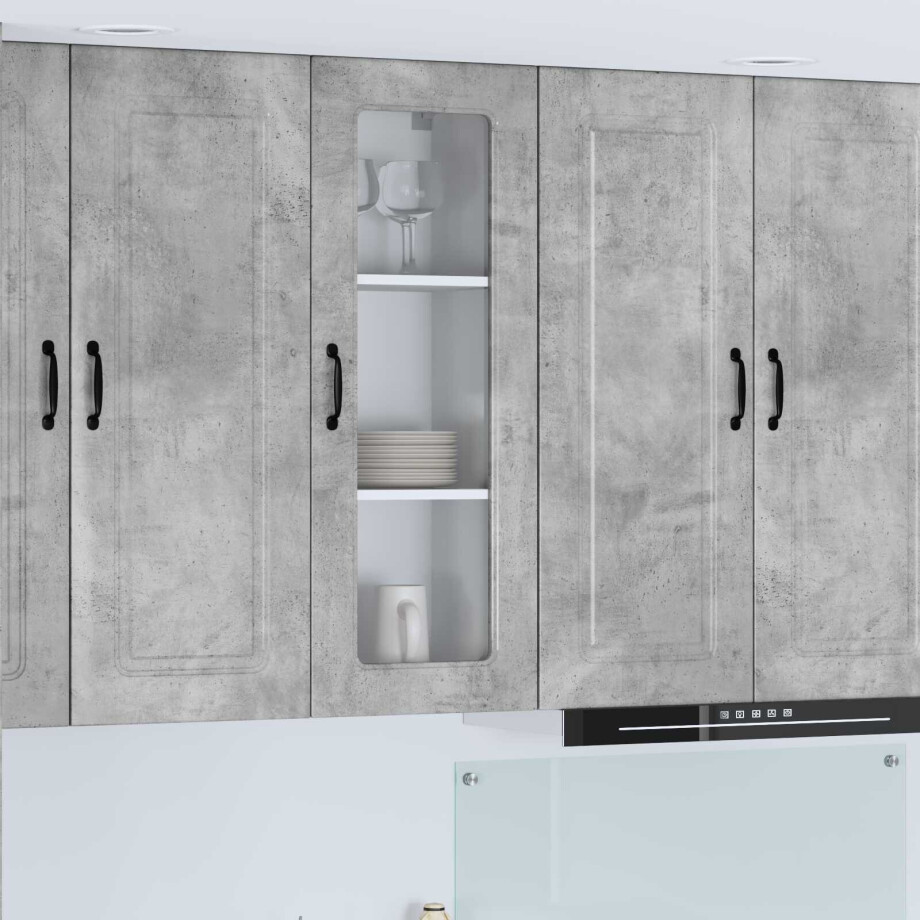 vidaXL Vaatwasserpaneel Kalmar Beton Grijs 40 x 31 x 100 cm afbeelding 1