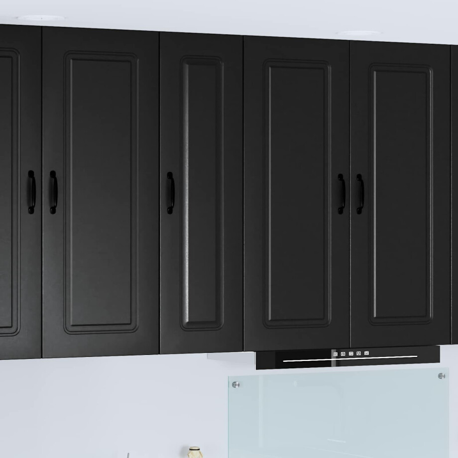 vidaXL Vaatwasserpaneel Kalmar Zwart 30 x 31 x 100 cm Bewerkt hout afbeelding 1