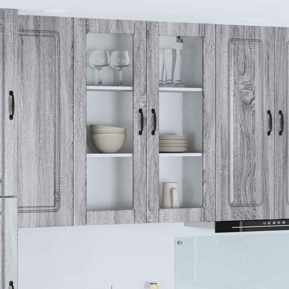 vidaXL Keukenkast Kalmar Grijs Sonoma 80 x 31 x 100 cm Bewerkt hout afbeelding 1