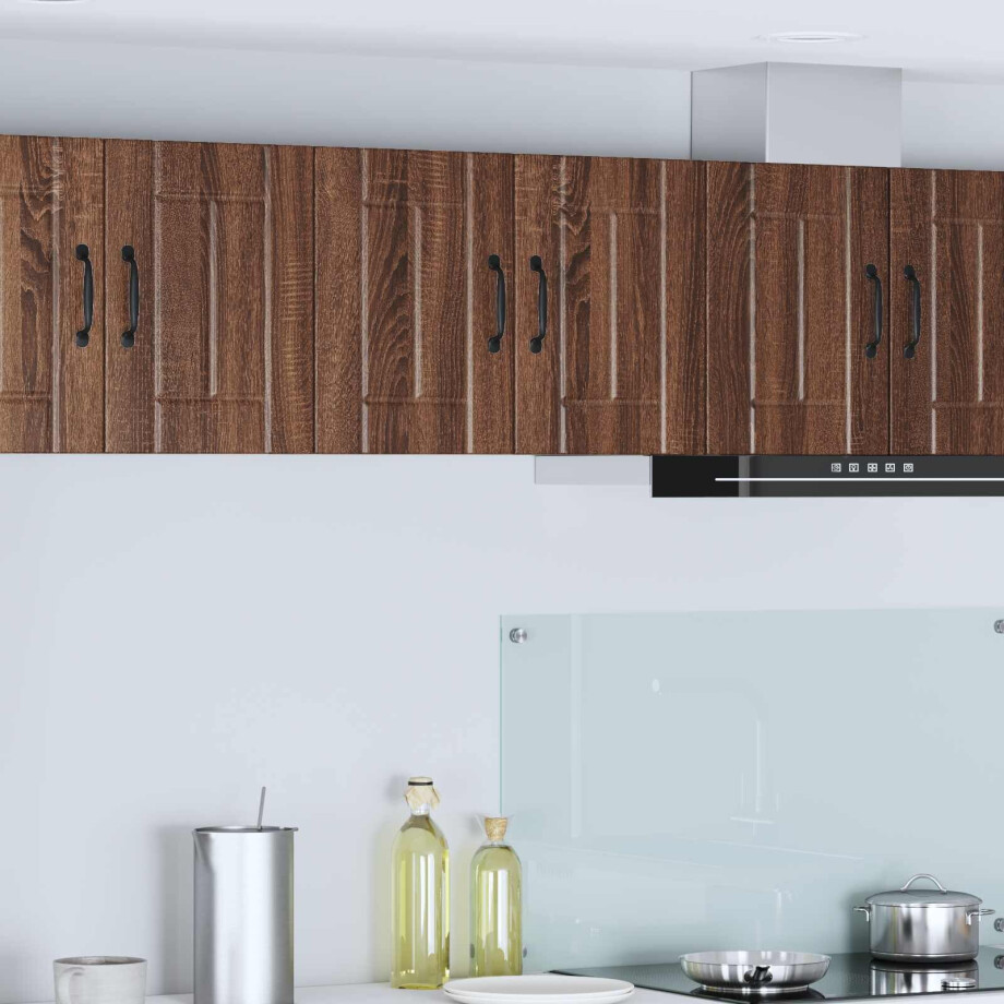 vidaXL Wandkast LUCCA 2 pcs Bruin eiken 30 x 31 x 40 cm Bewerkt hout afbeelding 1