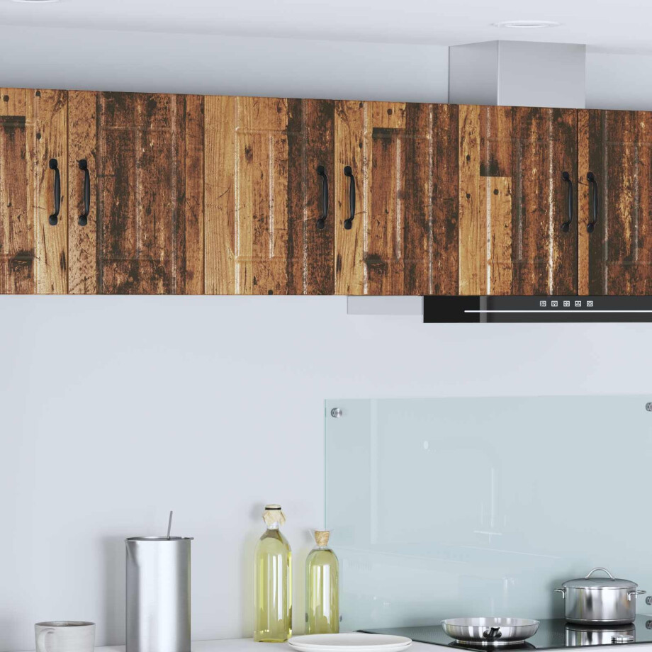 vidaXL Wandkast LUCCA 2 pcs Oud hout 30 x 31 x 40 cm Bewerkt hout afbeelding 1