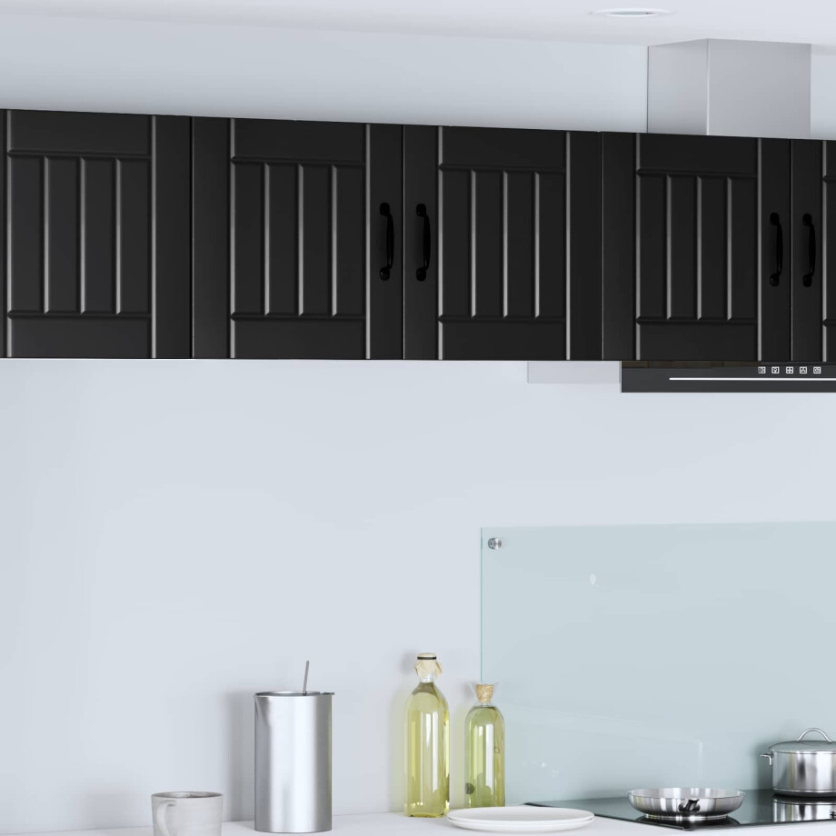 vidaXL Wandkast LUCCA Zwart 80 x 31 x 40 cm Bewerkt hout vidaXL Wandkast LUCCA Zwart 80 x 31 x 40 cm Bewerkt hout afbeelding 1