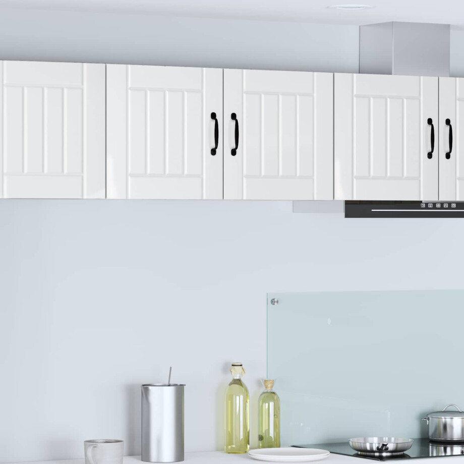 vidaXL Keukenkast Hoogglans wit 80 x 31 x 40 cm Bewerkt hout afbeelding 1