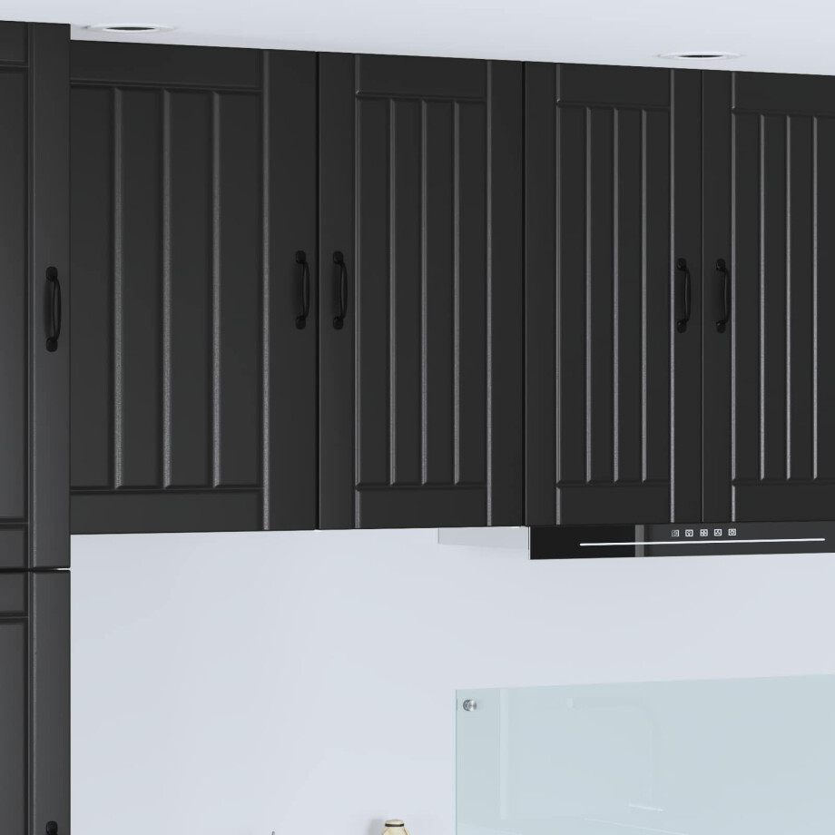 vidaXL Wandkast LUCCA Zwart 40 x 31 x 80 cm Bewerkt hout vidaXL Wandkast LUCCA Zwart 40 x 31 x 80 cm Bewerkt hout afbeelding 1