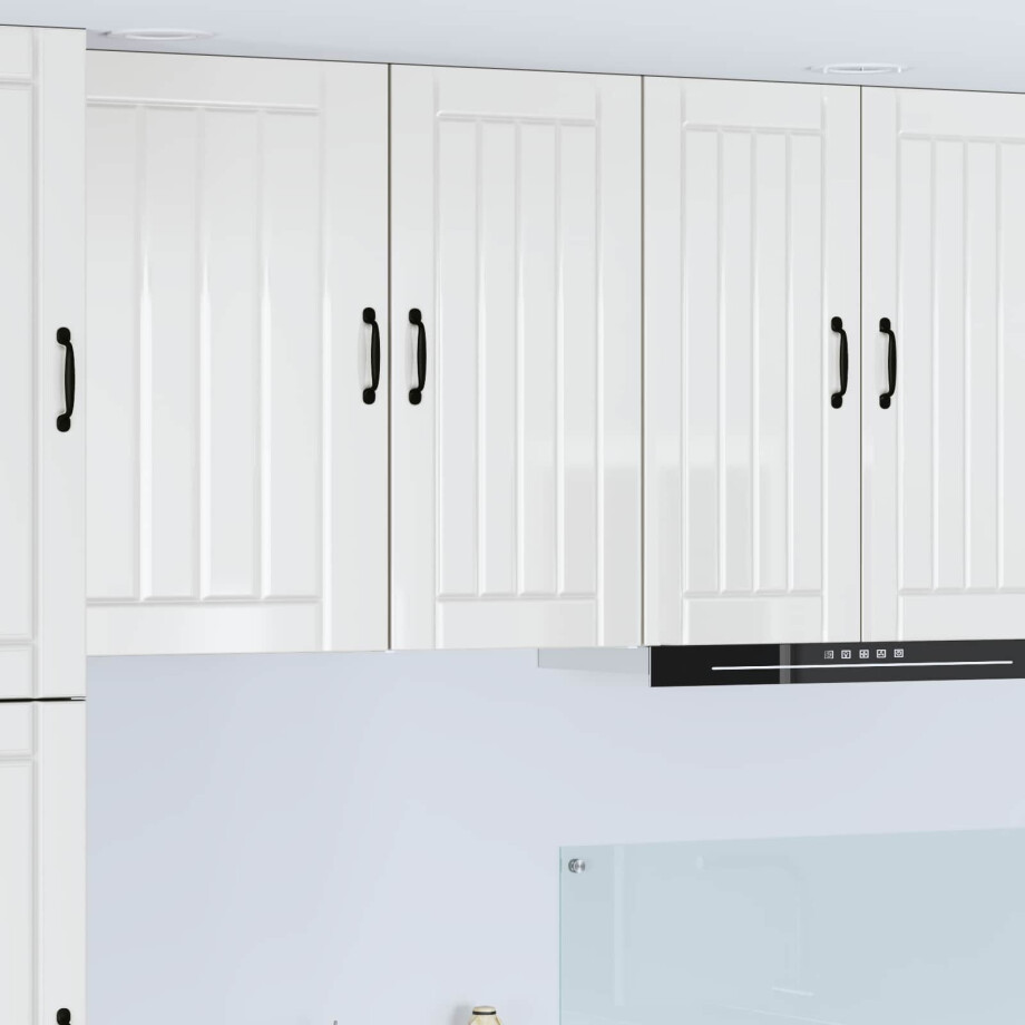 vidaXL Keukenkast Hoogglans wit 40 x 31 x 80 cm Bewerkt hout afbeelding 1