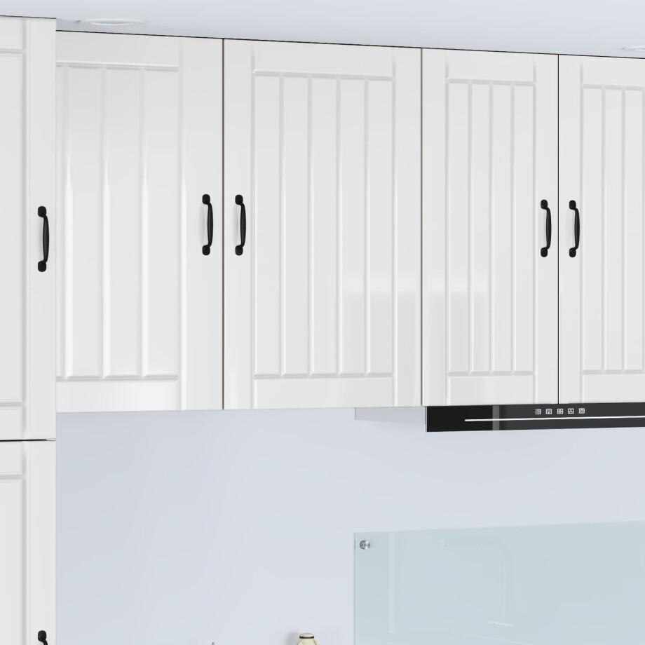 vidaXL Keukenkast Hoogglans wit 50 x 31 x 80 cm Bewerkt hout afbeelding 1