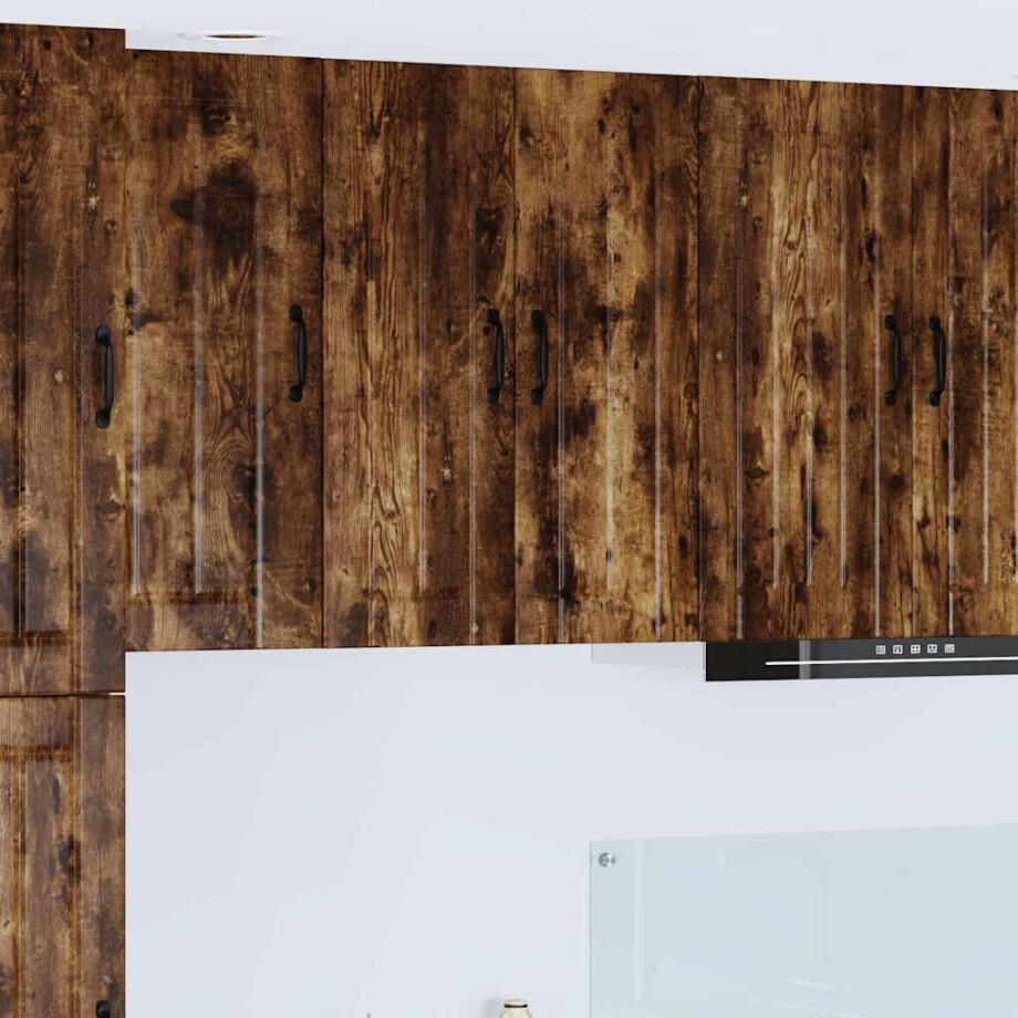 vidaXL Keukenkast Gerookt eiken 60 x 31 x 80 cm Bewerkt hout vidaXL Keukenkast Gerookt eiken 60 x 31 x 80 cm Bewerkt hout afbeelding 1