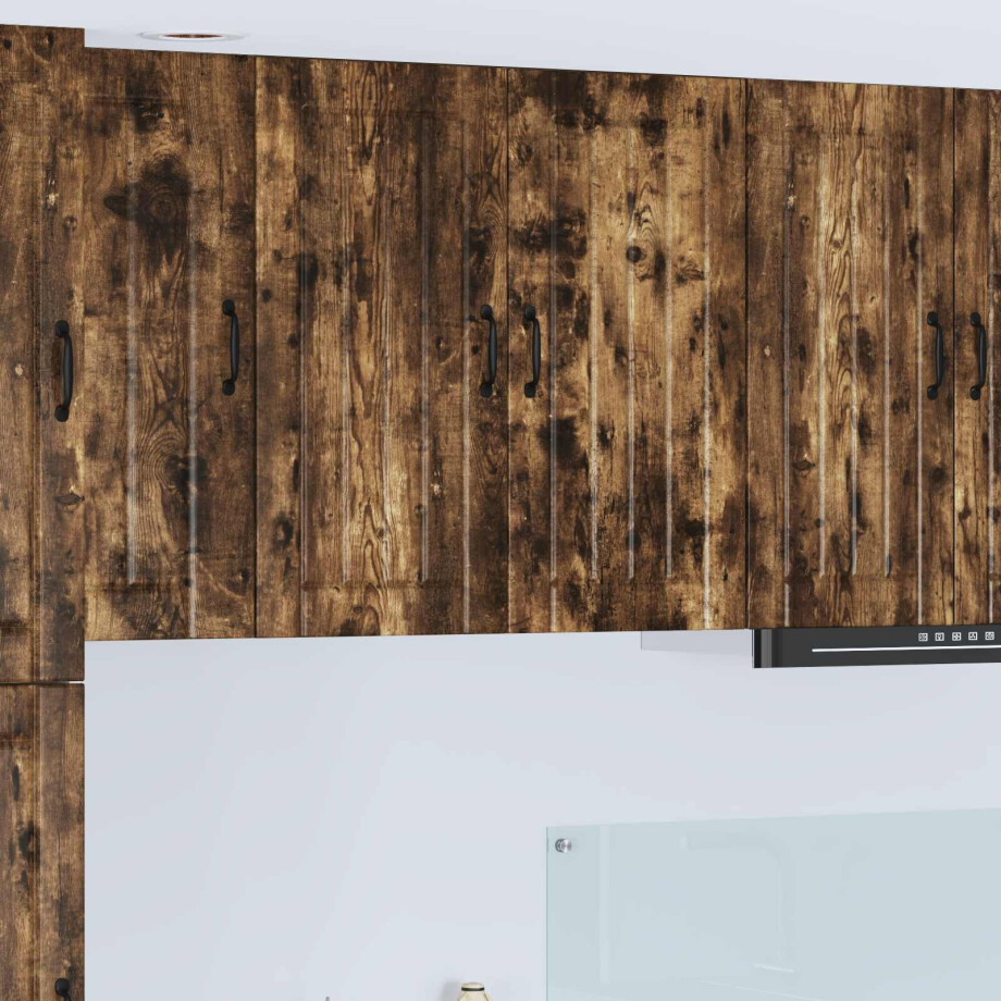 vidaXL Wandkast LUCCA Gerookt eiken 80 x 31 x 80 cm Bewerkt hout vidaXL Wandkast LUCCA Gerookt eiken 80 x 31 x 80 cm Bewerkt hout afbeelding 1