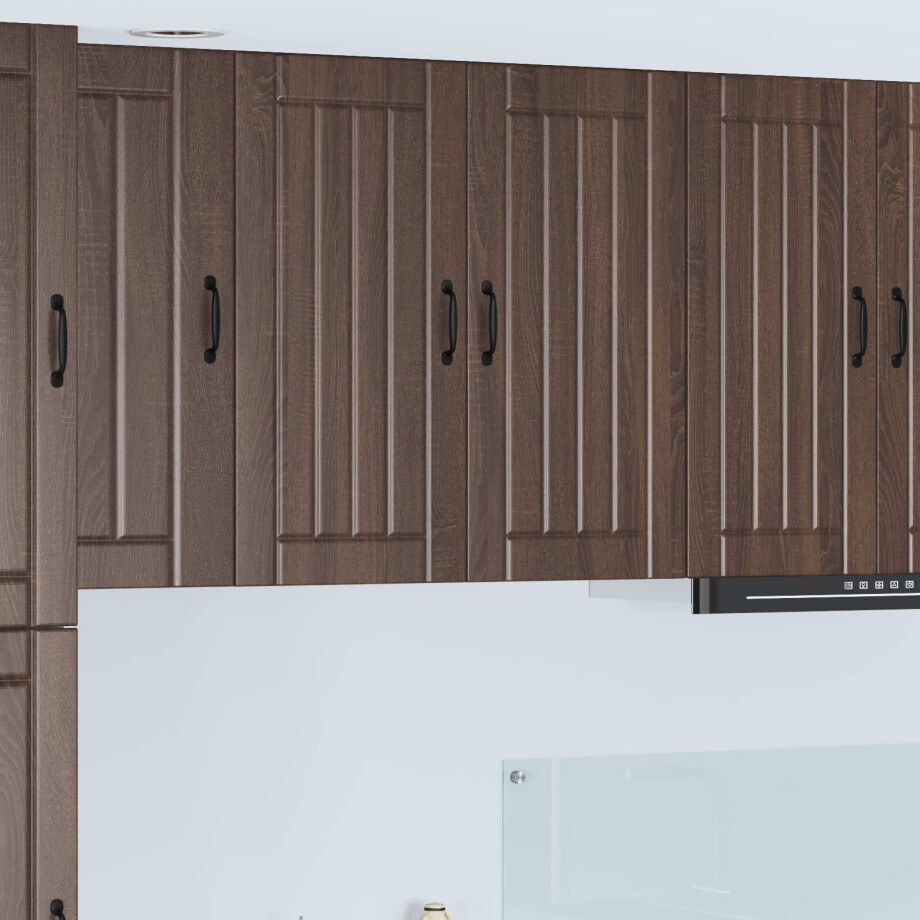vidaXL Wandkast LUCCA Bruin eiken 80 x 31 x 80 cm Bewerkt hout vidaXL Wandkast LUCCA Bruin eiken 80 x 31 x 80 cm Bewerkt hout afbeelding 1