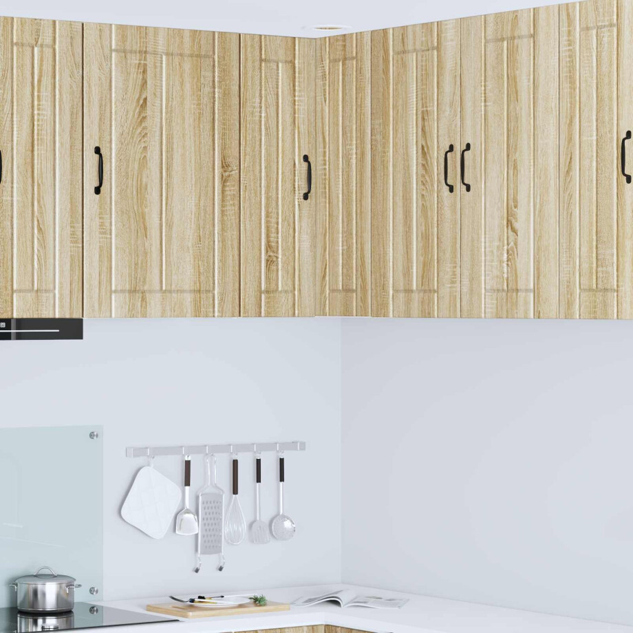 vidaXL Wandhoekkast LUCCA Sonoma Eiken 57 x 57 x 80 cm Bewerkt hout afbeelding 1