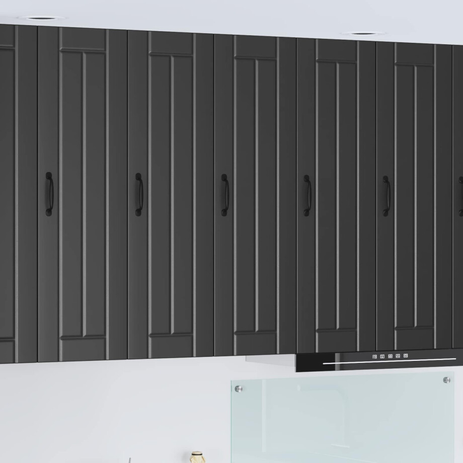 vidaXL Wandkast LUCCA Zwart 30 x 31 x 100 cm Bewerkt hout vidaXL Wandkast LUCCA Zwart 30 x 31 x 100 cm Bewerkt hout afbeelding 1