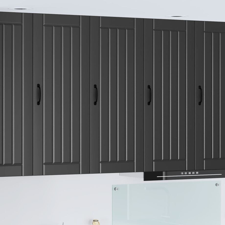 vidaXL Wandkast LUCCA Zwart 40 x 31 x 100 cm Bewerkt hout vidaXL Wandkast LUCCA Zwart 40 x 31 x 100 cm Bewerkt hout afbeelding 1