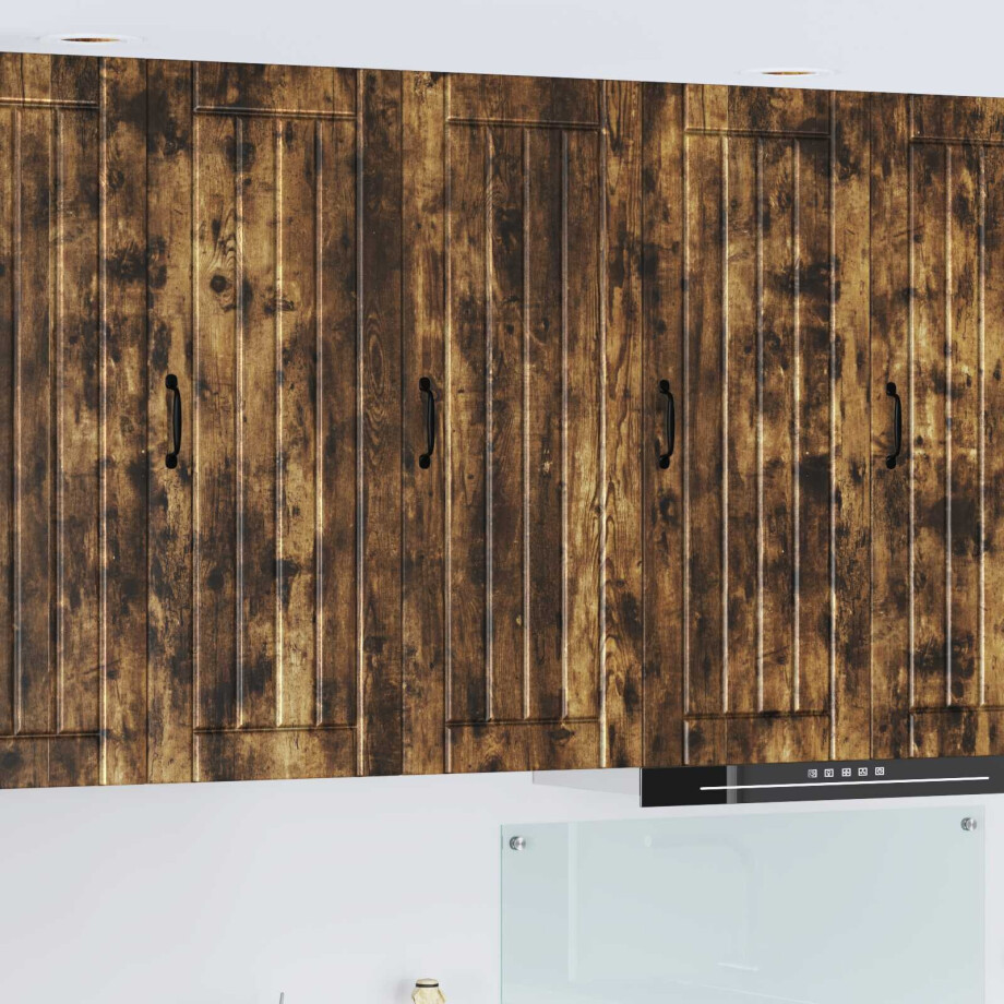 vidaXL Wandkast LUCCA Gerookt eiken 40 x 31 x 100 cm Bewerkt hout vidaXL Wandkast LUCCA Gerookt eiken 40 x 31 x 100 cm Bewerkt hout afbeelding 1