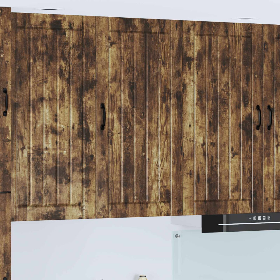 vidaXL Wandkast LUCCA Gerookt eiken 50 x 31 x 100 cm Bewerkt hout vidaXL Wandkast LUCCA Gerookt eiken 50 x 31 x 100 cm Bewerkt hout afbeelding 1