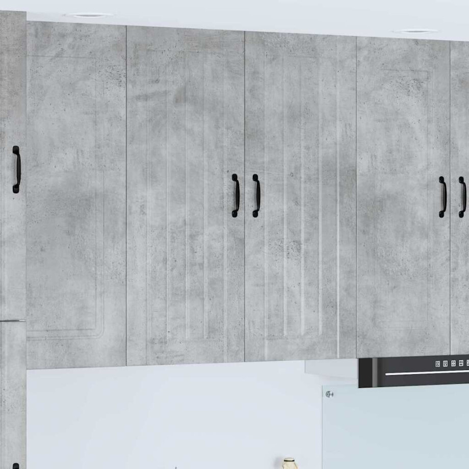 vidaXL Keukenkast aan de muur met plank Beton Grijs 80 x 31 x 100 cm afbeelding 1