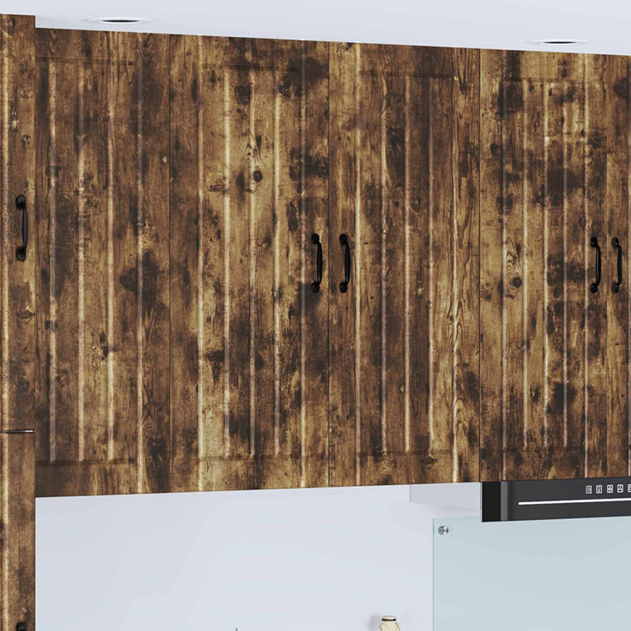 vidaXL Wandkast LUCCA Gerookt eiken 80 x 31 x 100 cm Bewerkt hout vidaXL Wandkast LUCCA Gerookt eiken 80 x 31 x 100 cm Bewerkt hout afbeelding 1