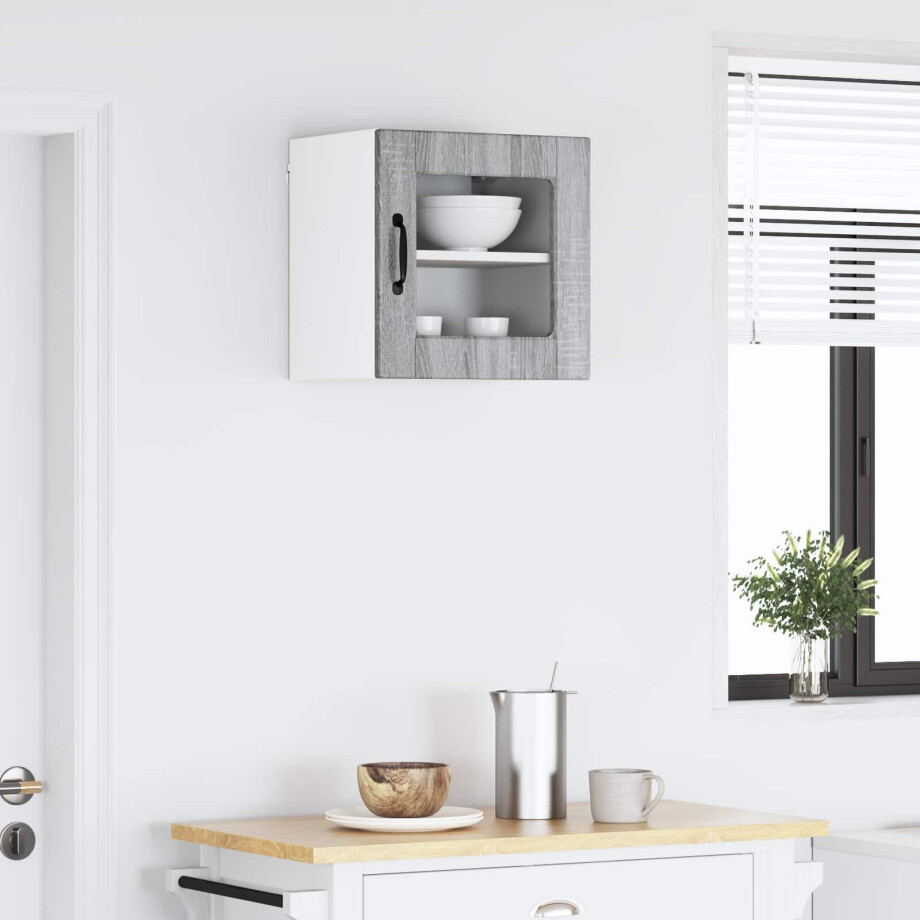 vidaXL Keukenkast met plank Grijs Sonoma 40 x 31 x 40 cm Bewerkt hout afbeelding 1