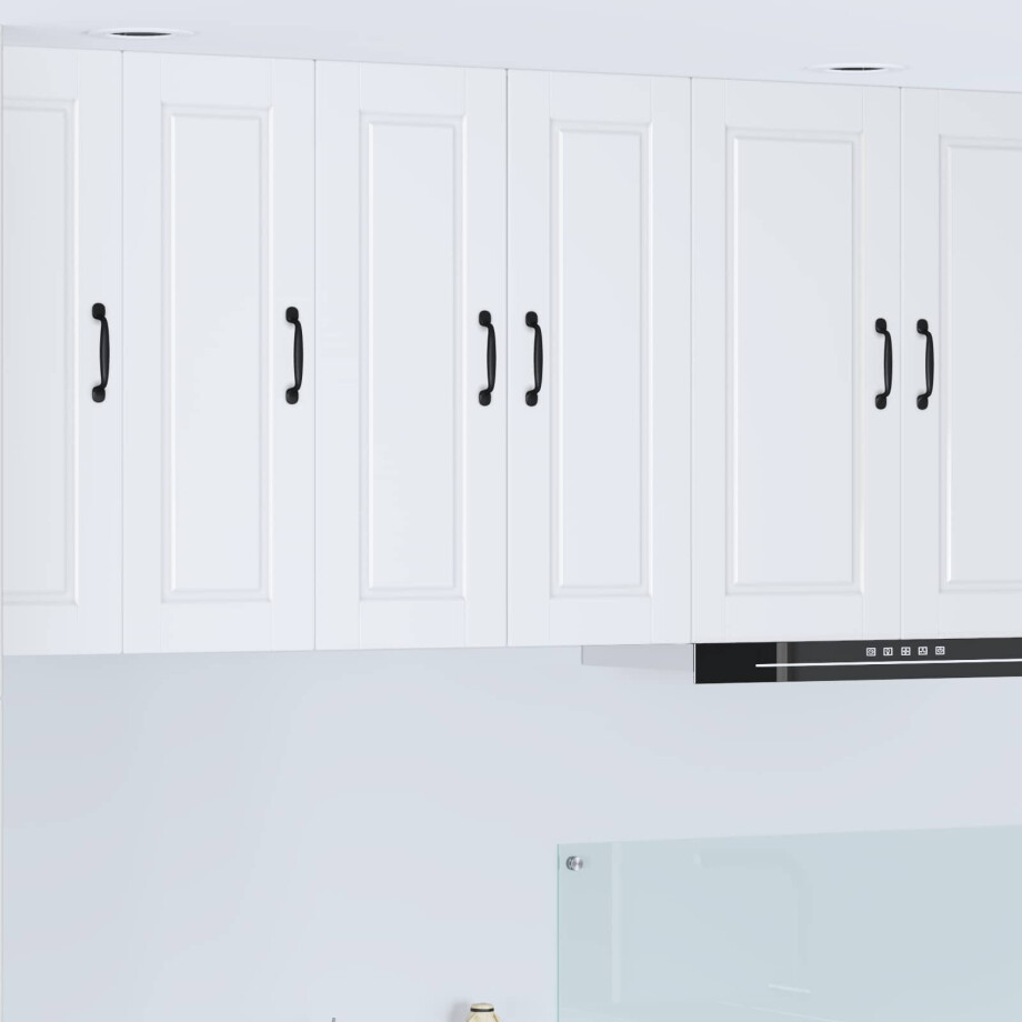 vidaXL Wandkast PORTO Wit 30 x 31 x 80 cm Bewerkt hout afbeelding 1