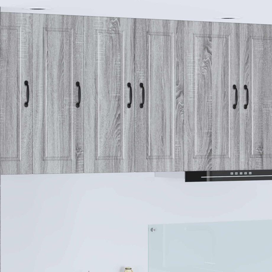 vidaXL Keukenkast 2 pcs Grijs Sonoma 30 x 31 x 80 cm Bewerkt hout afbeelding 1